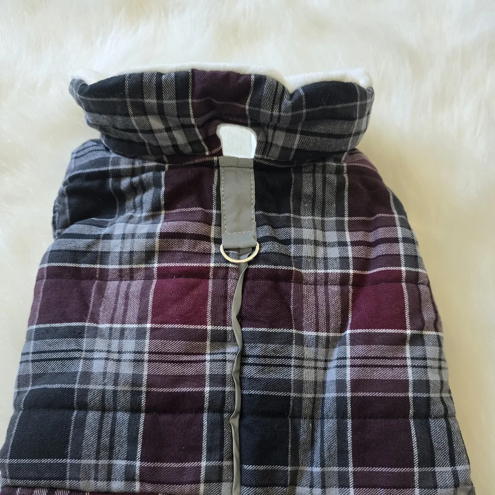 Barkley & Finn Reflective Plaid Dog Coat Medium